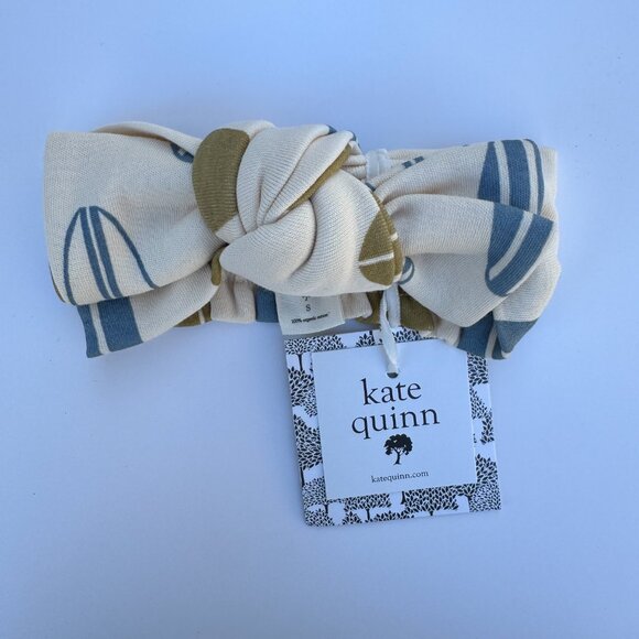 Kate Quinn Head Bow Set | Cotton, 3-Pack | Seafoam & Cream Patterns | 0–6M (S) - Picture 3 of 4